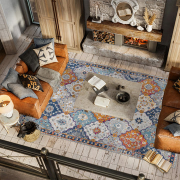 Kirman Bohemian Medallion  Area Rug
